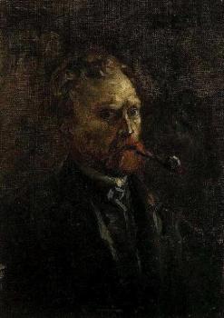 文森特 威廉 梵高 叼菸鬭的自畫像